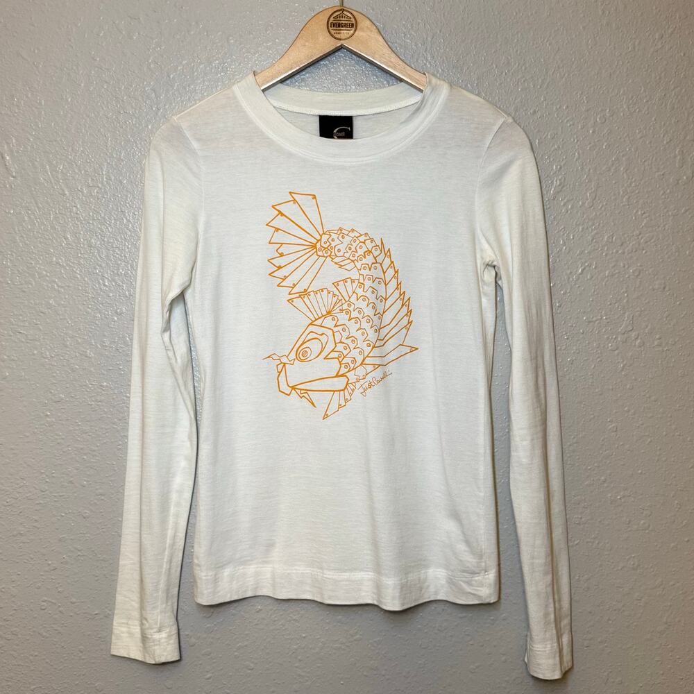 VTG Just Cavalli Koi Shirt Y2K Long Sleeve 100% Cotton White Women’s Size 42 - Picture 11 of 12
